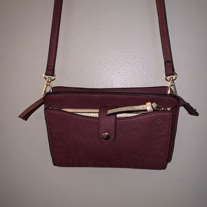 Vegan Leather Maroon Crossbody